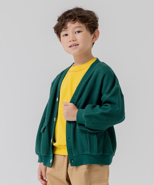 JAM & LINK（ジャムアンドリンク）の「ニット風 カーディガン（カーディガン/ボレロ・キッズ・グリーン/ベージュ・160cm/150cm/140cm/130cm/120cm/110cm）」の2枚目の写真