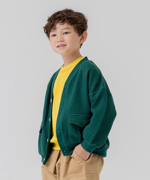 JAM & LINK（ジャムアンドリンク）の「ニット風 カーディガン（カーディガン/ボレロ・キッズ・グリーン/ベージュ・160cm/150cm/140cm/130cm/120cm/110cm）」の3枚目の写真