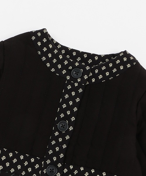 petit main（プティマイン）の「パッチワークジャケット（ブルゾン・キッズ・ブラック/オフホワイト・M/L/S）」の5枚目の写真