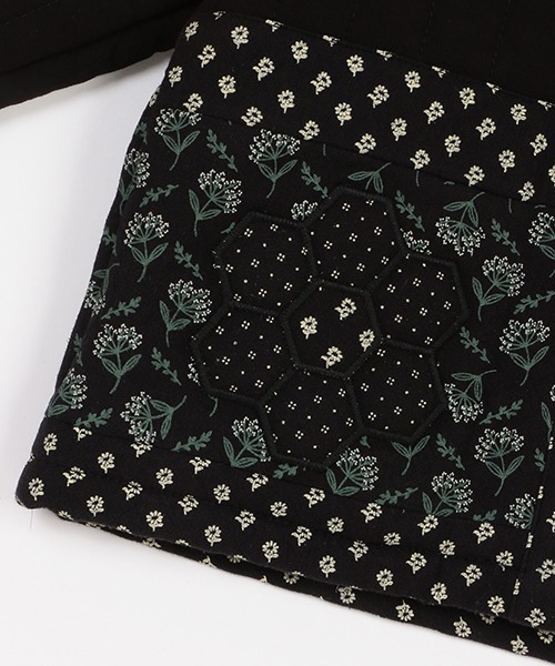 petit main（プティマイン）の「パッチワークジャケット（ブルゾン・キッズ・ブラック/オフホワイト・M/L/S）」の9枚目の写真