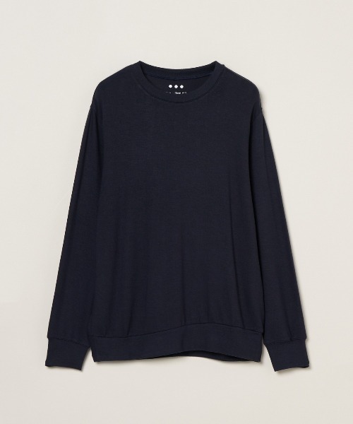 three dots(スリードッツ)の「ブラッシュド シンプルクルーネックセーター(スウェット・レディース・ヘザーグレー/チャコールグレー/ブラック/ネイビー/グレー系その他7・X-SMALL/SMALL/MEDIUM/LARGE)」の1枚目の写真