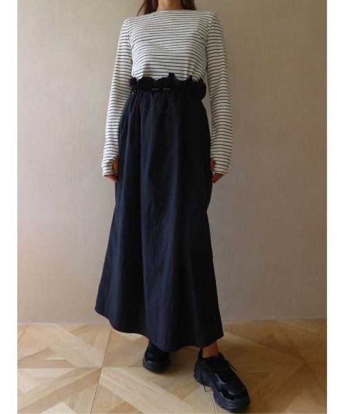 TRUNC(トランクエイティーエイト)の「Nylon Combi Long Sleeve Dress(ワンピース・レディース・マルチ/ブラック・FREE)」の5枚目の写真