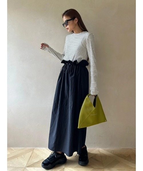 TRUNC(トランクエイティーエイト)の「Nylon Combi Long Sleeve Dress(ワンピース・レディース・マルチ/ブラック・FREE)」の6枚目の写真