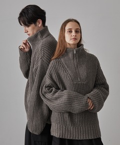 6(ROKU)＞アルパカウールナイロン ポロニット（ニット/セーター）｜6