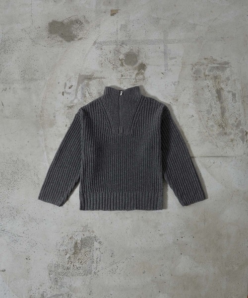 CLEL】Volume Melange Half Zip Knit/ボリュームメランジ ハーフ
