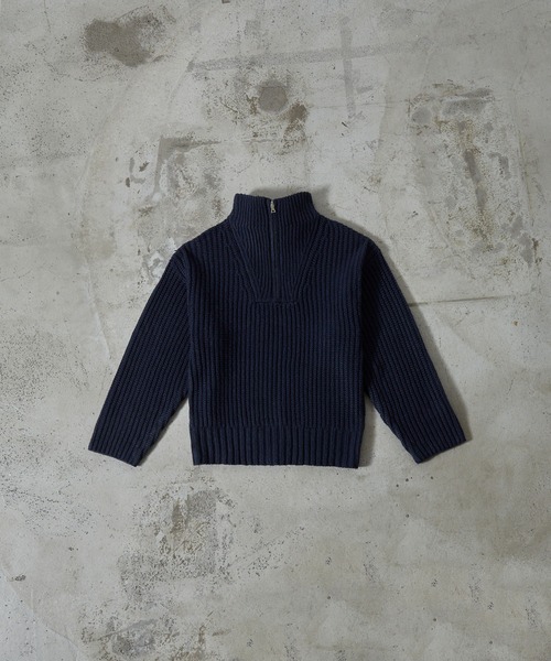 CLEL】Volume Melange Half Zip Knit/ボリュームメランジ ハーフ
