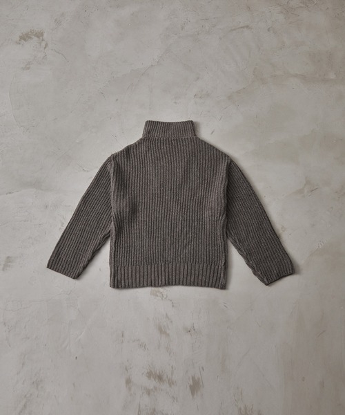 CLEL（クレイル）の「【CLEL】Volume Melange Half Zip Knit/ボリュームメランジ ハーフジップニット（ニット/セーター・メンズ・ブラック/グレイッシュベージュ/ライトグレー/ブラウン/ネイビー/チャコールグレー・S/M/L/XS）」の8枚目の写真