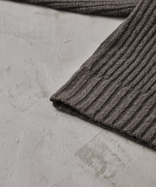 CLEL（クレイル）の「【CLEL】Volume Melange Half Zip Knit/ボリュームメランジ ハーフジップニット（ニット/セーター・メンズ・ブラック/グレイッシュベージュ/ライトグレー/ブラウン/ネイビー/チャコールグレー・S/M/L/XS）」の9枚目の写真