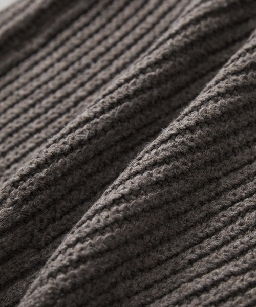 CLEL（クレイル）の「【CLEL】Volume Melange Half Zip Knit/ボリュームメランジ ハーフジップニット（ニット/セーター・メンズ・ブラック/グレイッシュベージュ/ライトグレー/ブラウン/ネイビー/チャコールグレー・S/M/L/XS）」の12枚目の写真