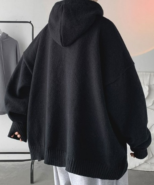ビッグシルエットハーフボタンニットパーカー（パーカー）｜Anchor