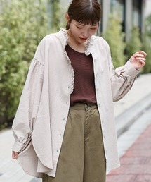 チチカカ | フリルレース衿シャツ【大きいサイズ】(シャツ/ブラウス)