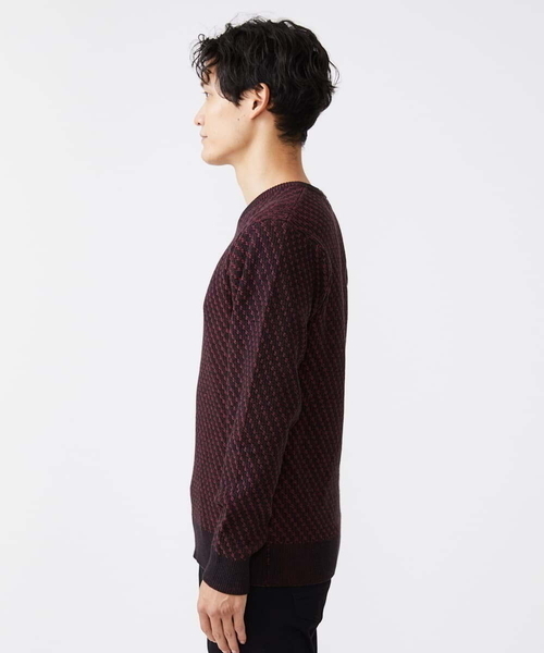 MK MICHEL KLEIN HOMME (エムケーミッシェルクランオム)の「Vネックニット / ツイルへリンボン(ニット/セーター・メンズ・チャコールグレー/ブラック/ライトグレー/ボルドー・51/48/46)」の6枚目の写真