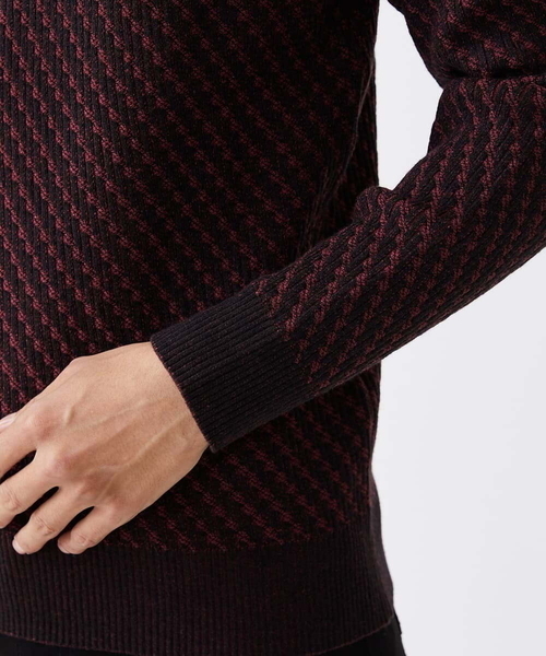 MK MICHEL KLEIN HOMME (エムケーミッシェルクランオム)の「Vネックニット / ツイルへリンボン(ニット/セーター・メンズ・チャコールグレー/ブラック/ライトグレー/ボルドー・51/48/46)」の9枚目の写真