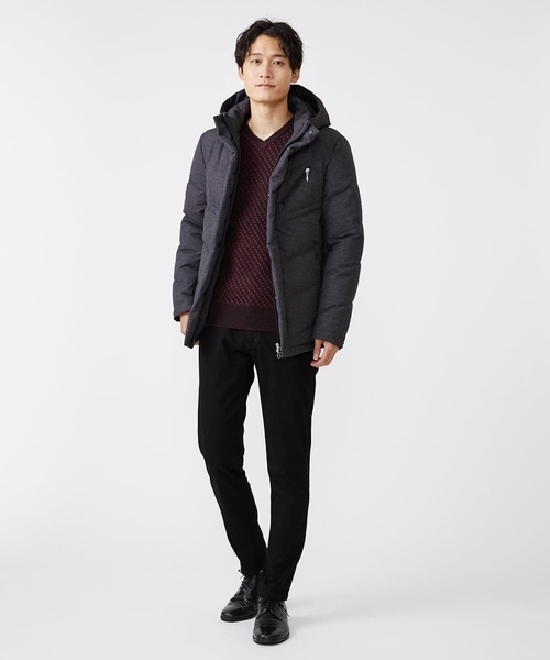 MK MICHEL KLEIN HOMME (エムケーミッシェルクランオム)の「Vネックニット / ツイルへリンボン(ニット/セーター・メンズ・チャコールグレー/ブラック/ライトグレー/ボルドー・51/48/46)」の12枚目の写真