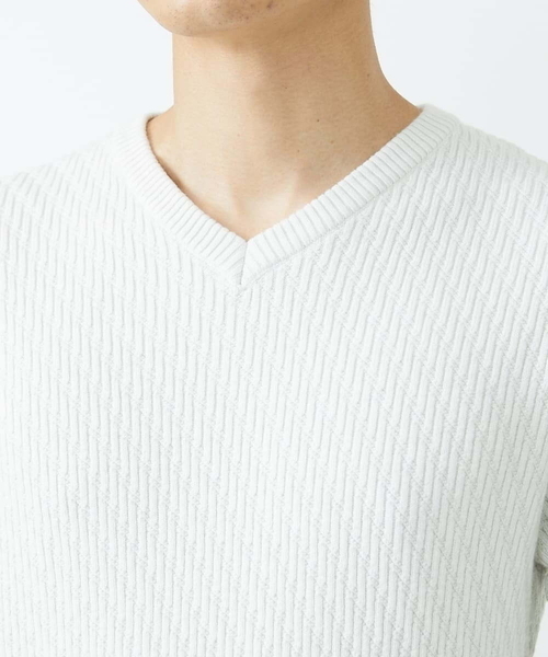 MK MICHEL KLEIN HOMME (エムケーミッシェルクランオム)の「Vネックニット / ツイルへリンボン(ニット/セーター・メンズ・チャコールグレー/ブラック/ライトグレー/ボルドー・51/48/46)」の17枚目の写真