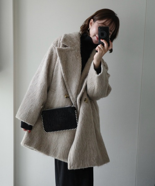 セール】ミドル丈 シャギーピーコート（ピーコート）｜sakishimatokyo