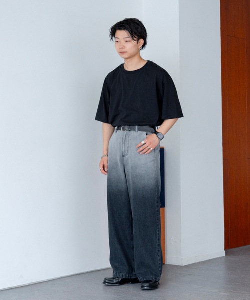 セール】Wide straight gradation denim / ワイドストレート