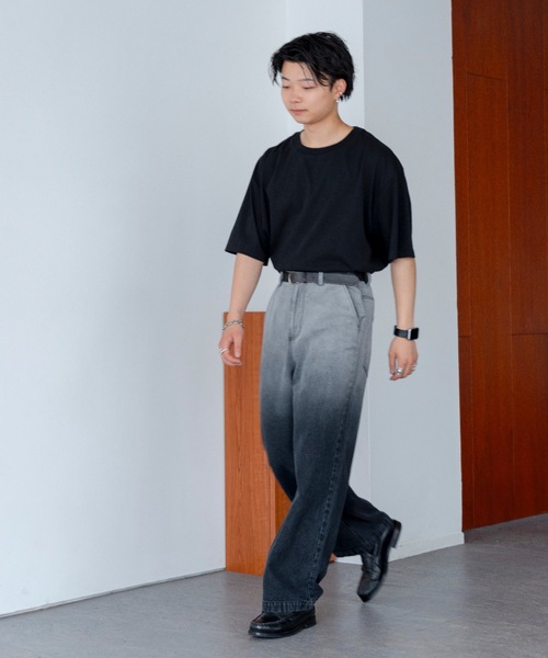 セール】Wide straight gradation denim / ワイドストレート