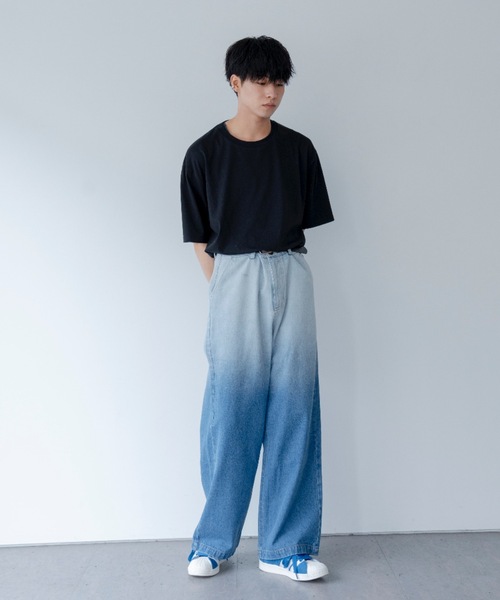 セール】Wide straight gradation denim / ワイドストレート