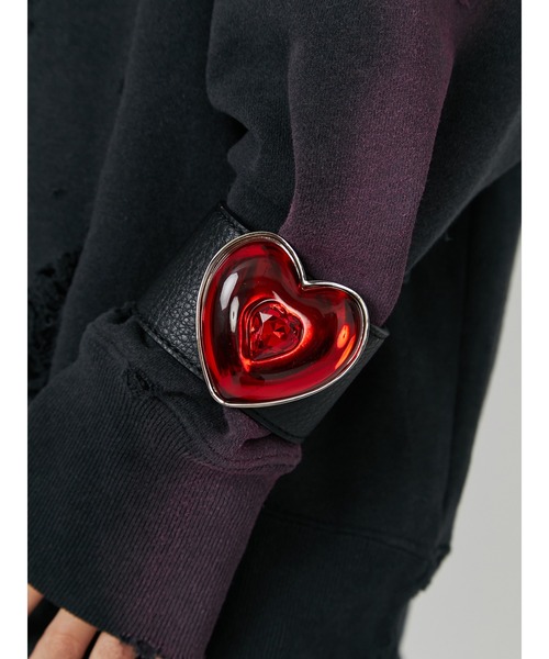 PAMEO POSE（パメオポーズ）の「Charming Heart Bangle Black（バングル/リストバンド・レディース・クリア/レッド・FREE）」の8枚目の写真