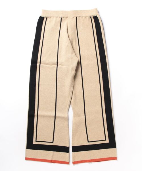 Settimissimo(セッティミッシモ)の「パネルライン ワイドフレア ニットパンツ(その他パンツ・レディース・ベージュ/ブラック・FREE)」の3枚目の写真