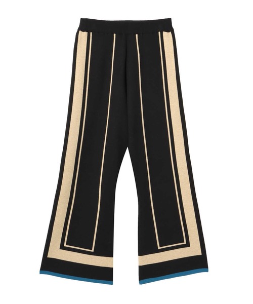 Settimissimo(セッティミッシモ)の「パネルライン ワイドフレア ニットパンツ(その他パンツ・レディース・ベージュ/ブラック・FREE)」の15枚目の写真