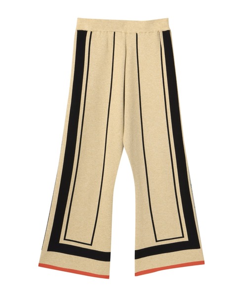 Settimissimo(セッティミッシモ)の「パネルライン ワイドフレア ニットパンツ(その他パンツ・レディース・ベージュ/ブラック・FREE)」の16枚目の写真