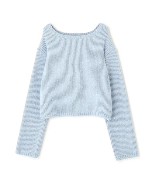 FREE'S MART（フリーズマート）の「◆スパンコールボートネックショート丈ニット（ニット/セーター・レディース・ホワイト/ブルー/グレー・FREE）」の10枚目の写真