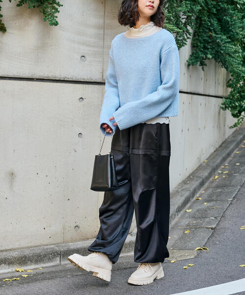 FREE'S MART（フリーズマート）の「◆スパンコールボートネックショート丈ニット（ニット/セーター・レディース・ホワイト/ブルー/グレー・FREE）」の7枚目の写真