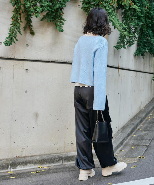 FREE'S MART（フリーズマート）の「◆スパンコールボートネックショート丈ニット（ニット/セーター・レディース・ホワイト/ブルー/グレー・FREE）」の8枚目の写真