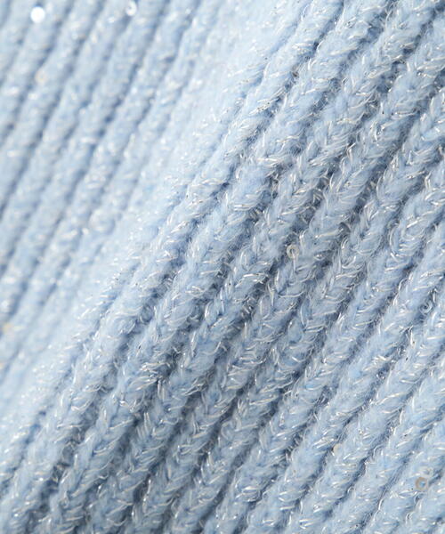 FREE'S MART（フリーズマート）の「◆スパンコールボートネックショート丈ニット（ニット/セーター・レディース・ホワイト/ブルー/グレー・FREE）」の4枚目の写真