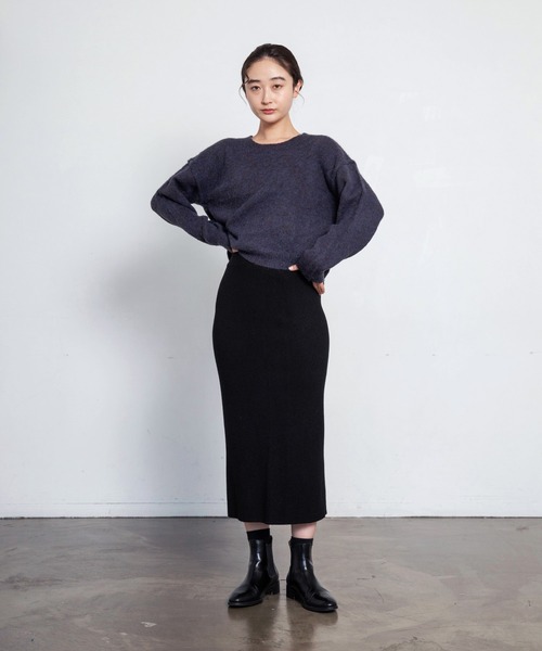 LIENCOEUR（リアンクール）の「スムースニットタイトスカート（スカート・レディース・ブラウン/ベージュ/ブラック・FREE）」の2枚目の写真