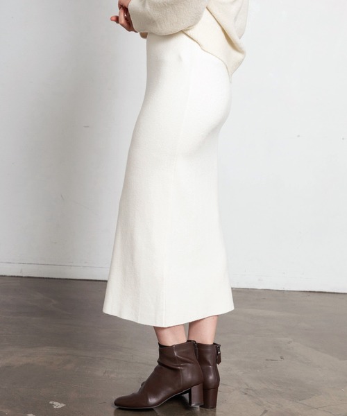 LIENCOEUR（リアンクール）の「スムースニットタイトスカート（スカート・レディース・ブラウン/ベージュ/ブラック・FREE）」の4枚目の写真