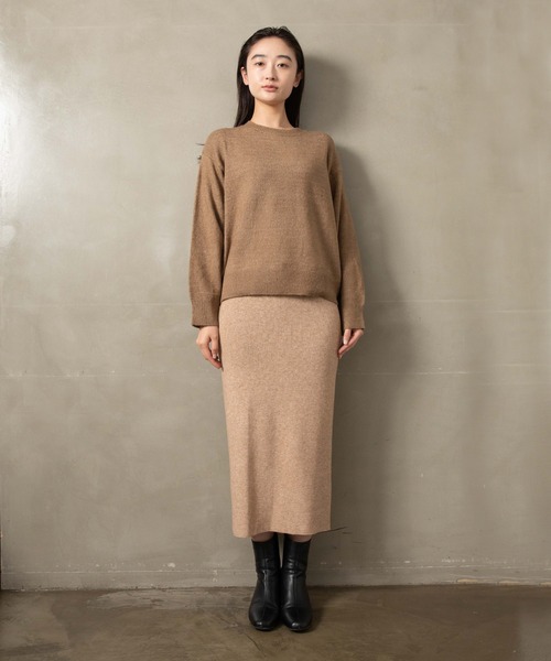 LIENCOEUR（リアンクール）の「スムースニットタイトスカート（スカート・レディース・ブラウン/ベージュ/ブラック・FREE）」の21枚目の写真