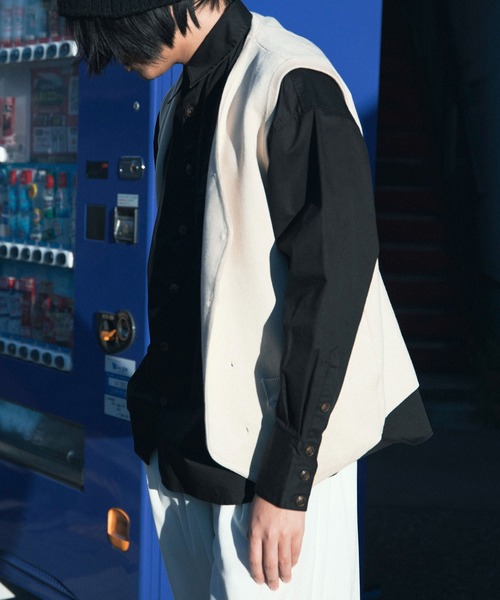 aimoha(アイモハ)の「aimoha men ダブルニットべスト(ベスト・メンズ・ブラウン/ベージュ・MEDIUM/X-LARGE/LARGE/XX-LARGE)」の15枚目の写真