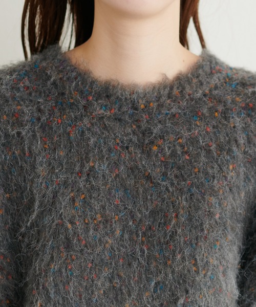 natural couture(ナチュラルクチュール)の「カラフルMIXネップニット(ニット/セーター・レディース・チャコールグレー/パープル/サックスブルー/アイボリー・FREE)」の14枚目の写真