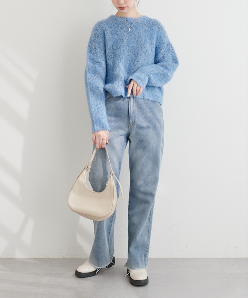 natural couture(ナチュラルクチュール)の「カラフルMIXネップニット(ニット/セーター・レディース・チャコールグレー/パープル/サックスブルー/アイボリー・FREE)」の7枚目の写真