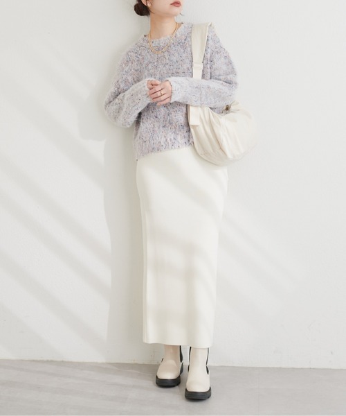 natural couture(ナチュラルクチュール)の「カラフルMIXネップニット(ニット/セーター・レディース・チャコールグレー/パープル/サックスブルー/アイボリー・FREE)」の15枚目の写真