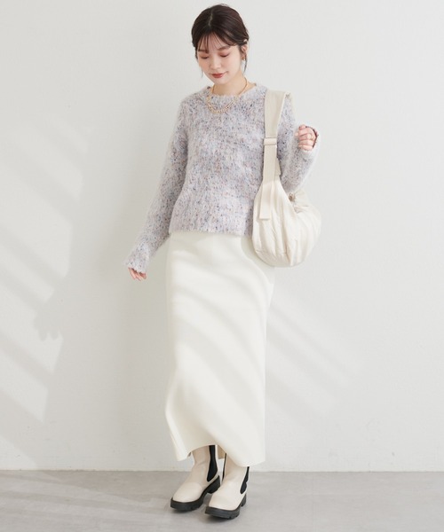 natural couture(ナチュラルクチュール)の「カラフルMIXネップニット(ニット/セーター・レディース・チャコールグレー/パープル/サックスブルー/アイボリー・FREE)」の10枚目の写真