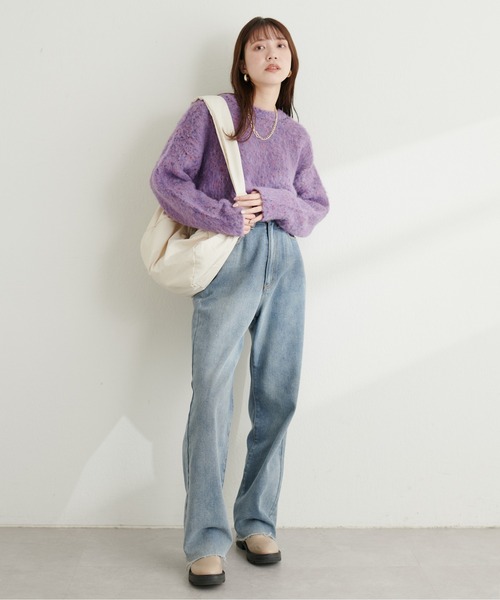 natural couture(ナチュラルクチュール)の「カラフルMIXネップニット(ニット/セーター・レディース・チャコールグレー/パープル/サックスブルー/アイボリー・FREE)」の18枚目の写真