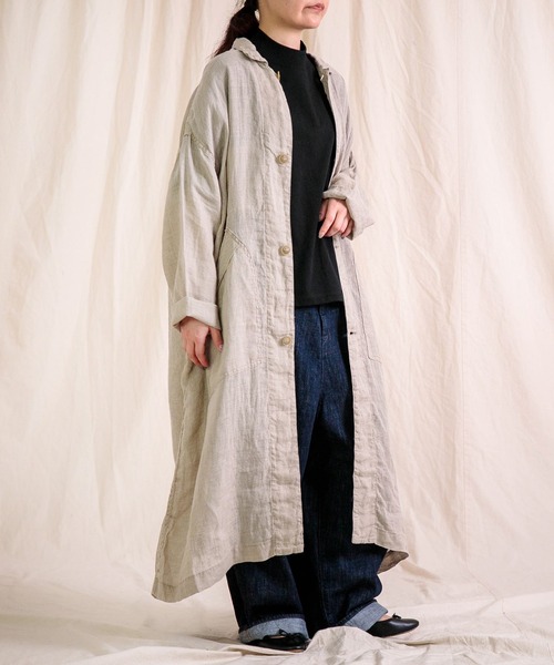 Brocante（ブロカント）の「[Brocante / ブロカント]  ヴィンテージ天竺 アリエールシャツ（Tシャツ/カットソー・レディース・ミント/ブラック/アイボリー/ライトグレー/ホワイト・2）」の8枚目の写真