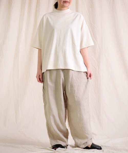 Brocante（ブロカント）の「[Brocante / ブロカント]  ヴィンテージ天竺 アリエールシャツ（Tシャツ/カットソー・レディース・ミント/ブラック/アイボリー/ライトグレー/ホワイト・2）」の11枚目の写真