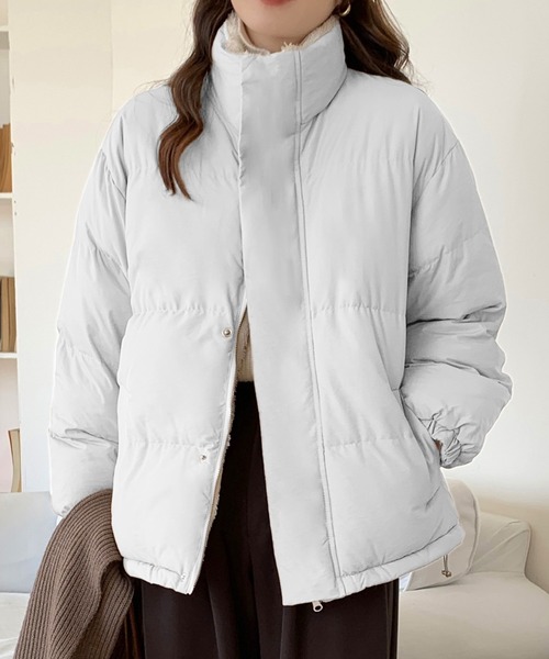 Doula Doula（ドゥーラドゥーラ）の「リバーシブル エコダウン＆ボアフリースジャケット（ダウンジャケット/コート・レディース・グレー/ベージュ/ホワイト/ブラック/パープル/ライトベージュ/ブルー・M/L）」の9枚目の写真