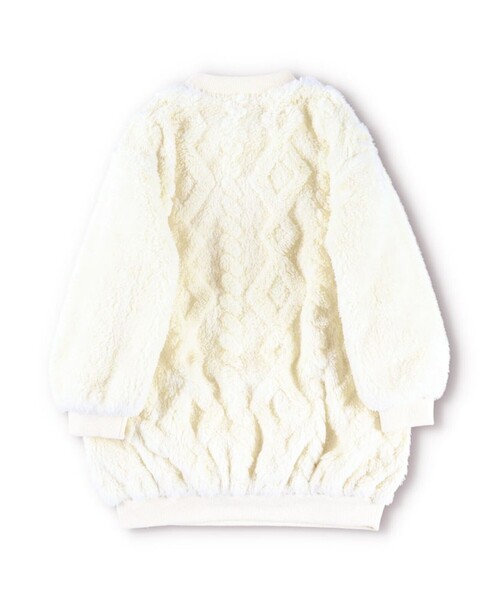 BRANSHES(ブランシェス)の「ケーブルボアワンピース(ワンピース・キッズ・ブラウン/アイボリー/ラベンダー・90/100/110/120/130/140/150)」の4枚目の写真