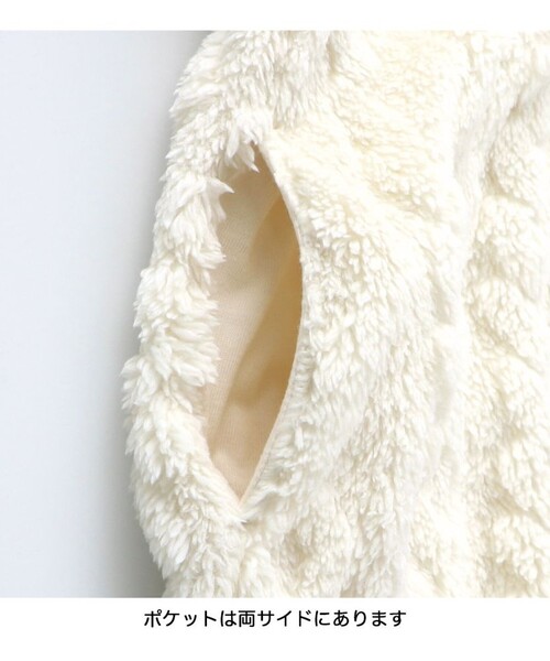 BRANSHES(ブランシェス)の「ケーブルボアワンピース(ワンピース・キッズ・ブラウン/アイボリー/ラベンダー・90/100/110/120/130/140/150)」の7枚目の写真