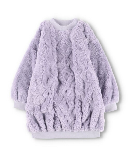 BRANSHES(ブランシェス)の「ケーブルボアワンピース(ワンピース・キッズ・ブラウン/アイボリー/ラベンダー・90/100/110/120/130/140/150)」の10枚目の写真