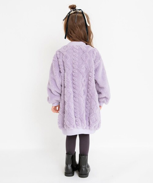 BRANSHES(ブランシェス)の「ケーブルボアワンピース(ワンピース・キッズ・ブラウン/アイボリー/ラベンダー・90/100/110/120/130/140/150)」の12枚目の写真