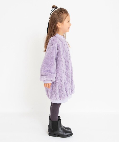 BRANSHES(ブランシェス)の「ケーブルボアワンピース(ワンピース・キッズ・ブラウン/アイボリー/ラベンダー・90/100/110/120/130/140/150)」の13枚目の写真