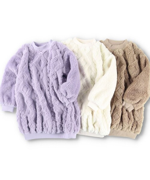 BRANSHES(ブランシェス)の「ケーブルボアワンピース(ワンピース・キッズ・ブラウン/アイボリー/ラベンダー・90/100/110/120/130/140/150)」の18枚目の写真