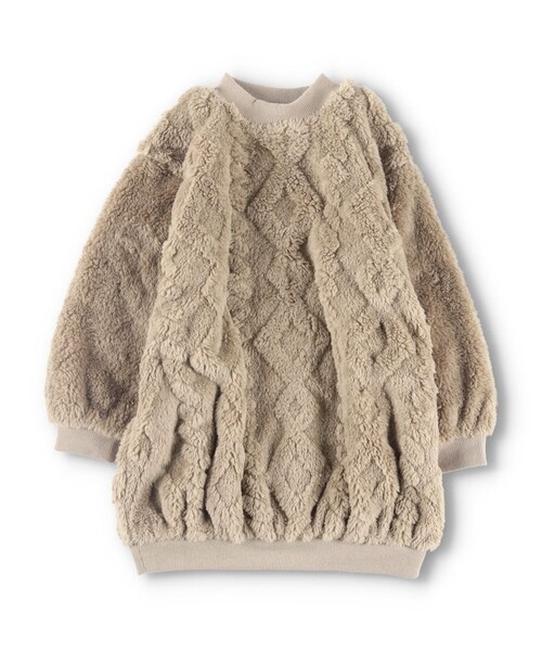 BRANSHES(ブランシェス)の「ケーブルボアワンピース(ワンピース・キッズ・ブラウン/アイボリー/ラベンダー・90/100/110/120/130/140/150)」の21枚目の写真